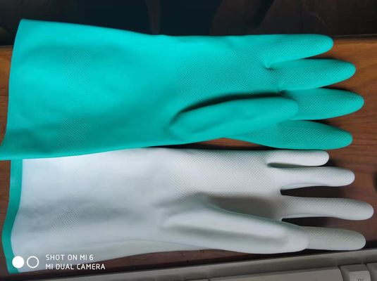 Guanto in nitrile verde testato per chemioterapia Guanti durevoli certificati CE adatti per uso industriale