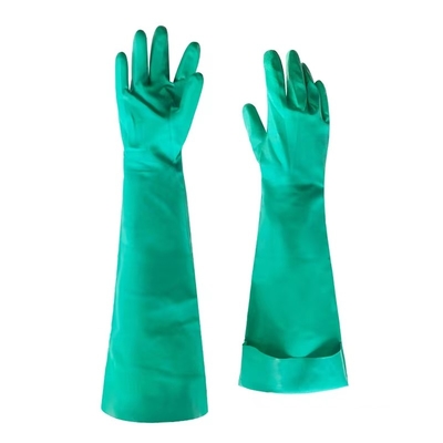 18 pollici del nitrile di resistente agli'acidi verde 22 antinvecchiamento Mil Thickness del guanto