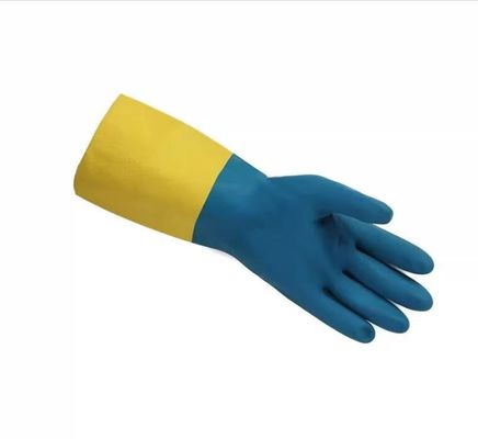 La moltitudine industriale bicolore ha allineato la resistenza chimica dei guanti del neoprene dei guanti della famiglia