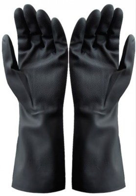 Guanti neri chimici del neoprene dei guanti 410mm del neoprene di resistente agli'acidi