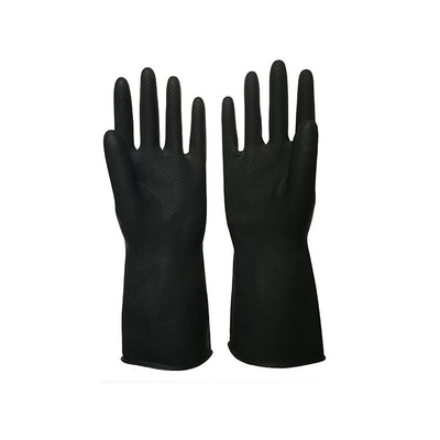 Guanti di gomma 32 cm Unflocked di industriale nero impermeabile che allinea prodotto chimico resistente
