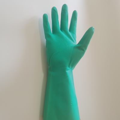 Attrito dei guanti resistenti chimici del guanto del nitrile di verde di XXL 18mil anti