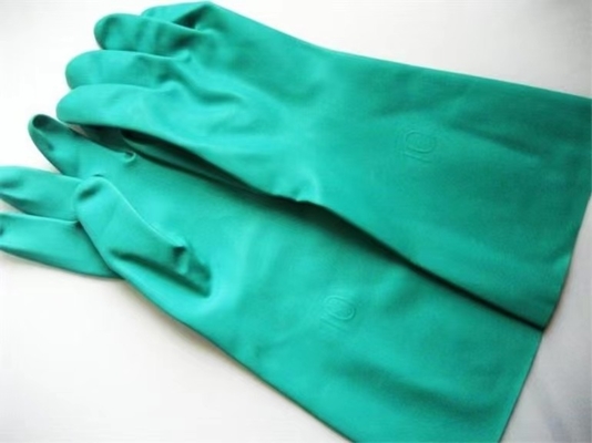 Guanto verde del nitrile di anti perdita per uso chimico XL 22 Mil Unflocked