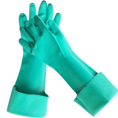 Guanto del nitrile della chimica verde 18 pollici di 22mil Unflocked di guanto industriale del nitrile