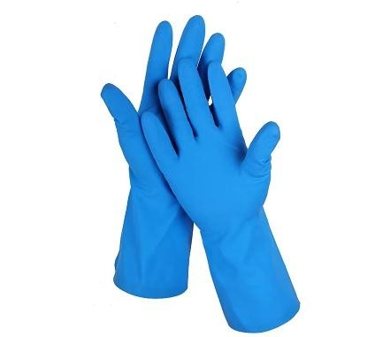 18 guanti del nitrile di Mil Gloves Blue Nitrile Kitchen 330mm per uso chimico
