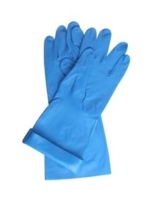 Unflocked che allinea il guanto blu del nitrile per 8mil di trattamento chimico