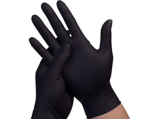 L'industriale nero eliminabile dei guanti di servizio ristoro del nitrile usa 9 pollici