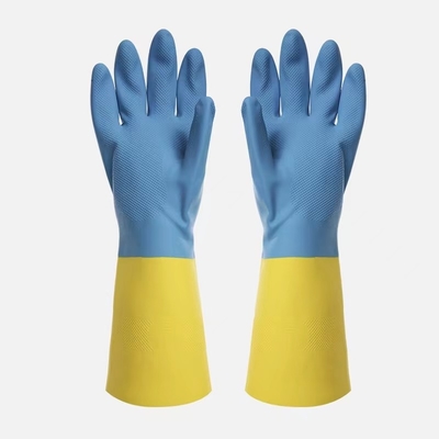 Resistente di solvente resistente chimico dei guanti del neoprene bicolore industriale