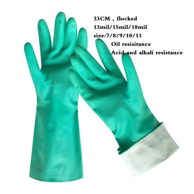 Guanto di nitrile di verdura con rivestimento a fiocco chemioterapia senza lattice
