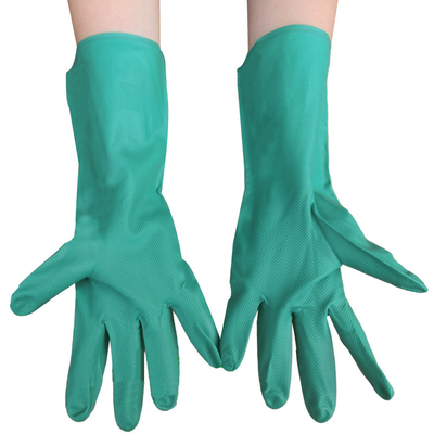 Guanti di nitrile verde 15 mil manicotto a perline Con texture a punta di dita ambidestra per uso industriale domestico