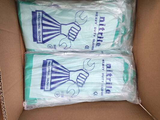 Guanto Nitrile Verde Ambidextro Testato per la chemioterapia Guanto industriale protettivo monouso resistente ai prodotti chimici