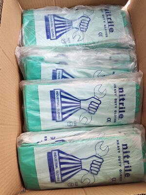 Guanti a nitrile verde guanti resistenti alle forature progettati per proteggere le mani da tagli, abrasioni ed esposizione chimica