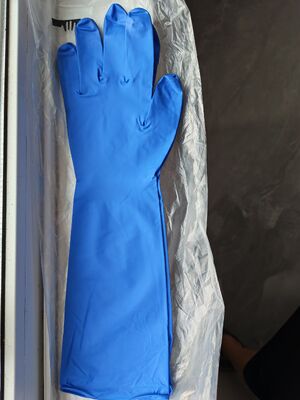 16 pollici Guanto Nitrile usa e getta di grado industriale in polvere superficie textured libera resistente a sostanze chimiche esame medico protezione delle mani