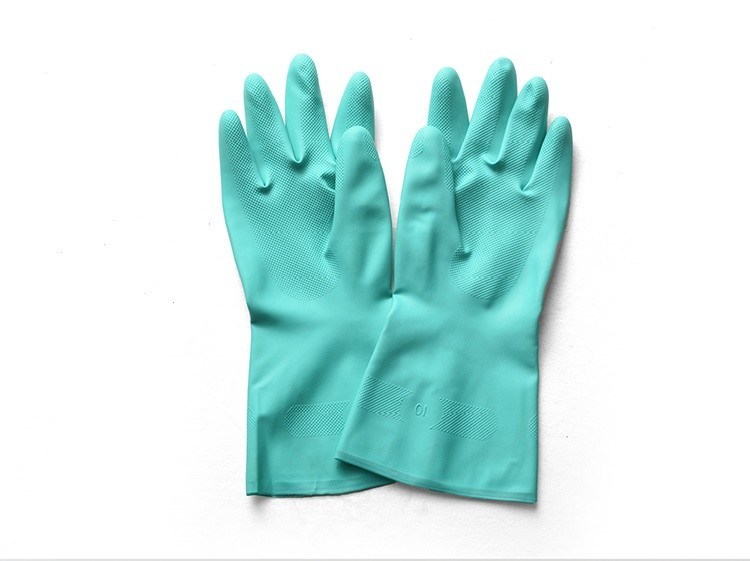 Guanti per mani in nitrile verde non rivestiti Guanti di protezione pesanti 15 mil spessore resistente a sostanze chimiche industriali