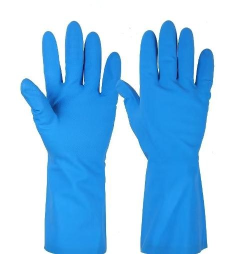 Guanti di nitrile blu ambidextro guanti di protezione industriali comodi progettati per un lungo periodo nei luoghi di lavoro industriali