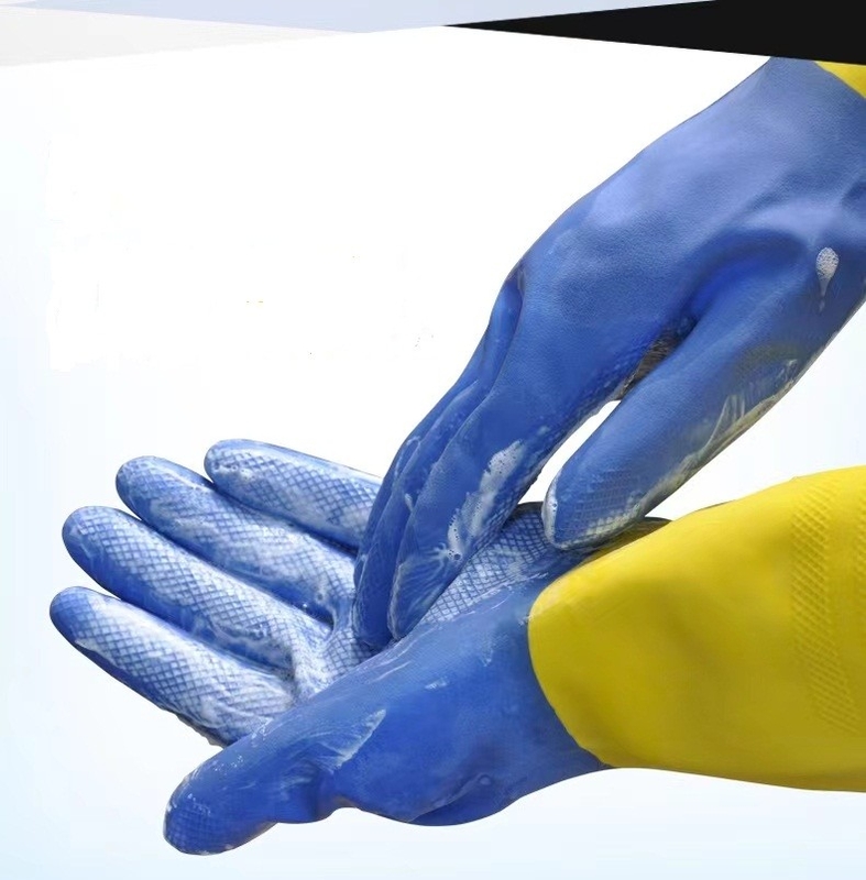 Resistenza chimica bicolore del guanto speciale del neoprene resistente dell'alcali termoresistente